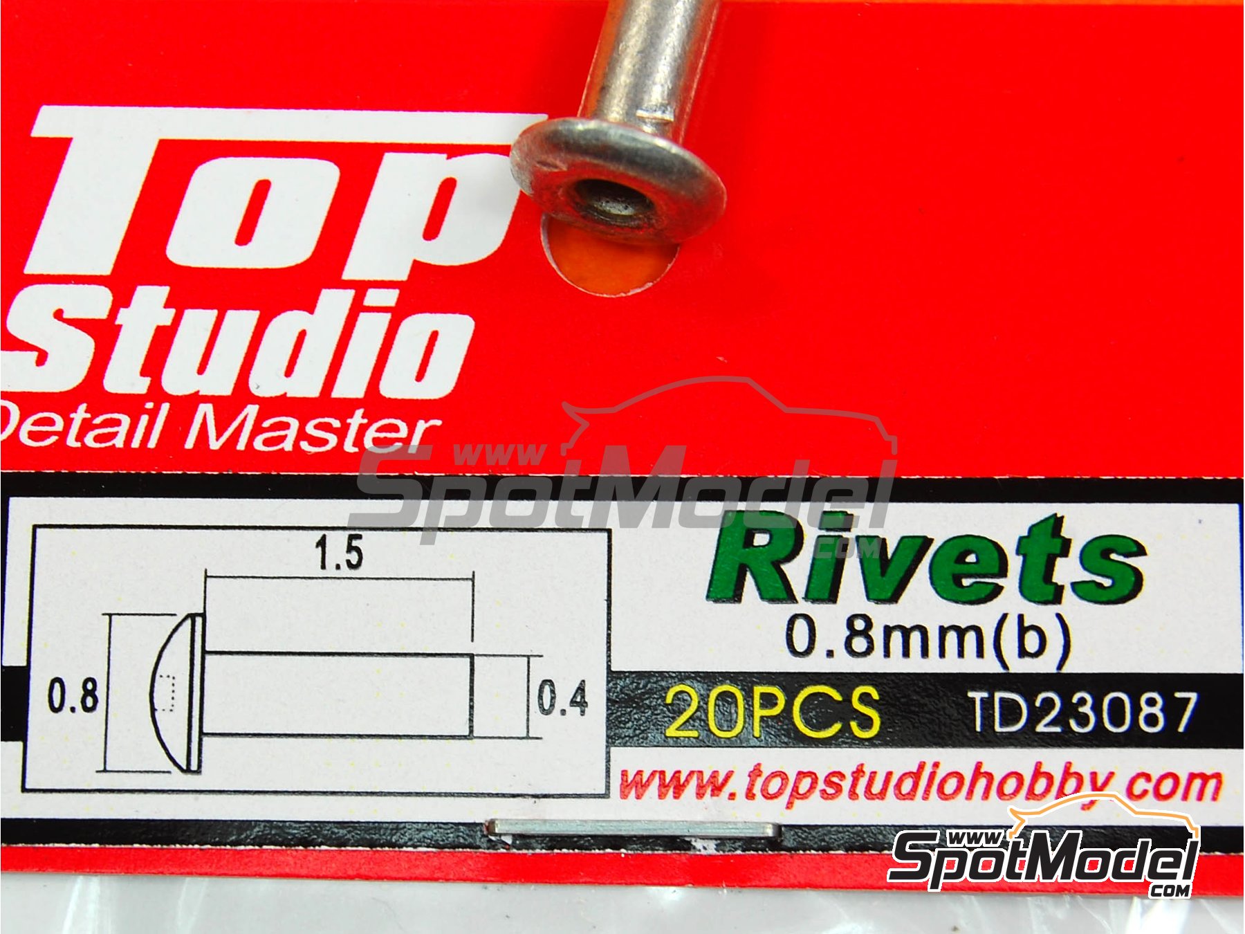 Top Studio Rivets 0.8mm rivets 20 units (ref. TD23087) SpotModel